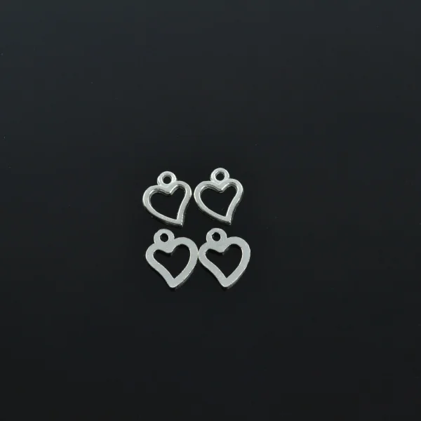 150pcs Silver Plated Heart-shaped Charms alloy Pendants for Bracelet Necklace Jewelry Making Accessories DIY 10*8mm 1723