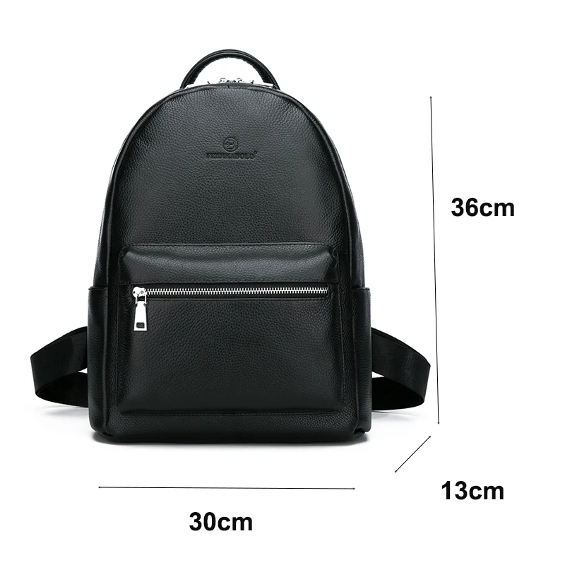 Genuine Leather Men\'s Backpack Fashion Cow Leather Backpacks College School Men Bag Fashion Black Large-Capacity Travel Backpack