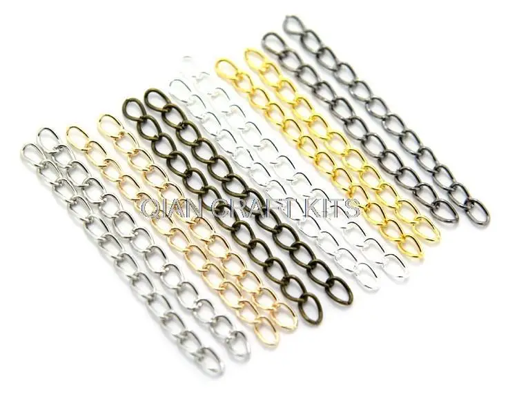 400 pcs 5cm long Extender chain gold ,silver,bronze extender lengthen or layer necklace clasp chain extension dia 3.5mm