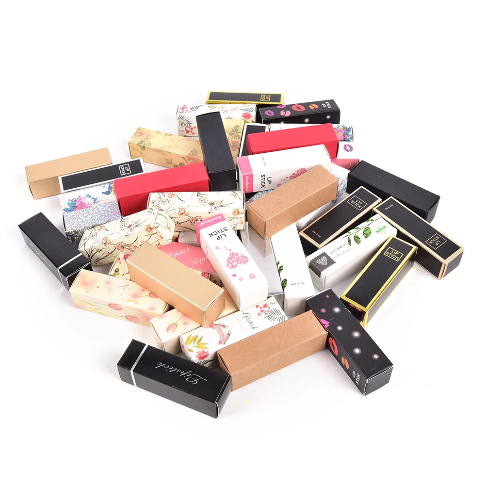 10pcs/lot 5G 5ml Lip Balm Tube Packaging Carton Box 21 colors Lipstick Tube DIY Packing box 25*25*88mm Colorful Kraft Paper Gift