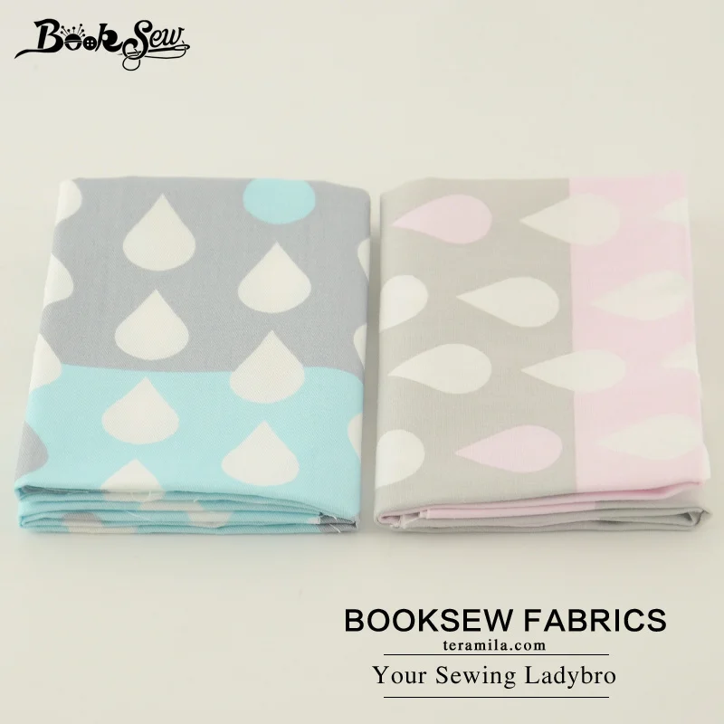 Booksew New 2PCS/Lot 50X100CM Raindrop Design Cotton Twill Fabric  Quilting Tecido For Cushion/Patchwork/Bedding/Baby/Dolls