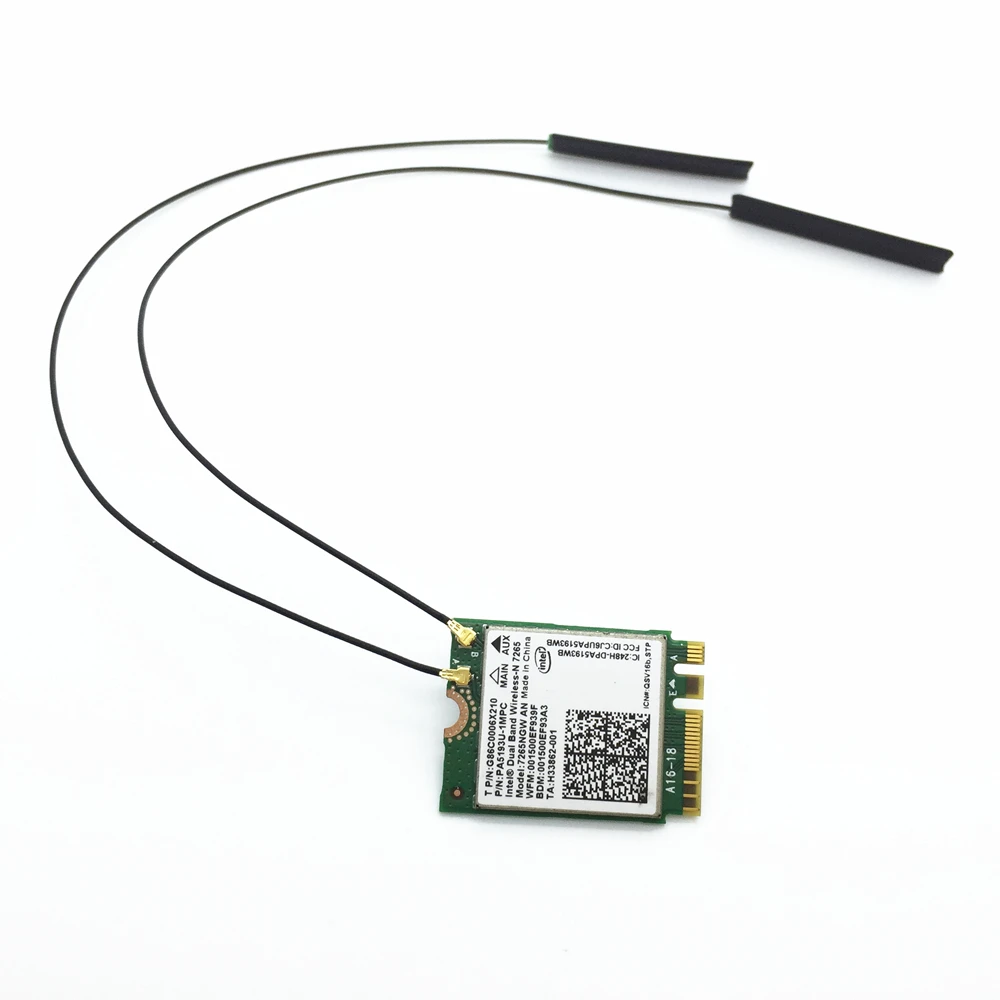 A pair of IPEX MHF4 2. 4/5G wifi antennas for Intel 7260 7265 8260 8265 AC N5321 EM7345 GOBI5000 NGFF card 18.5cm/7.2 inches