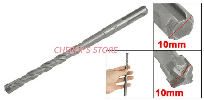 Gray 10mm Width Cross Tip SDS Plus Shank Concrete Hammer Drill Bit 3pcs