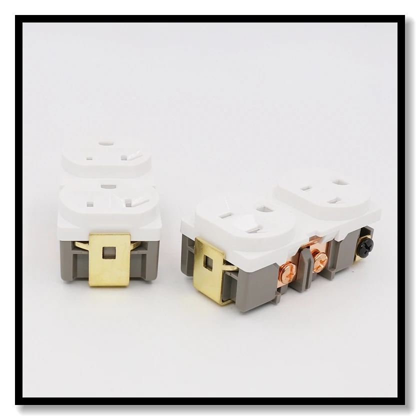 2PCS ISF0007 HIFI Copper Plated US AC Power Duplex Receptacle Wall Outlet Socket hi end