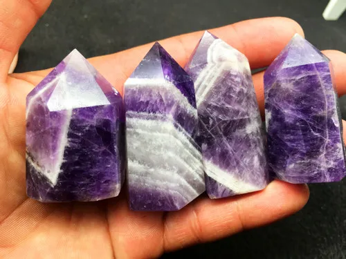 4pcs 180g New crystal point natural Dream amethyst point quartz reiki healing point crystal Cure chakra stone