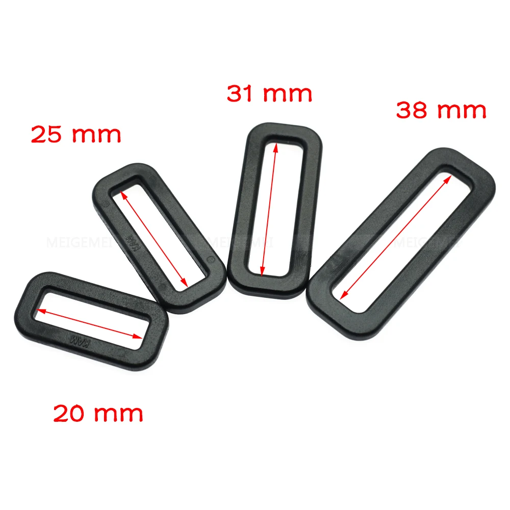 5pcs/pack Plastic Loops Looploc Rectangle Rings Adjustable Buckles For Backpacks Straps