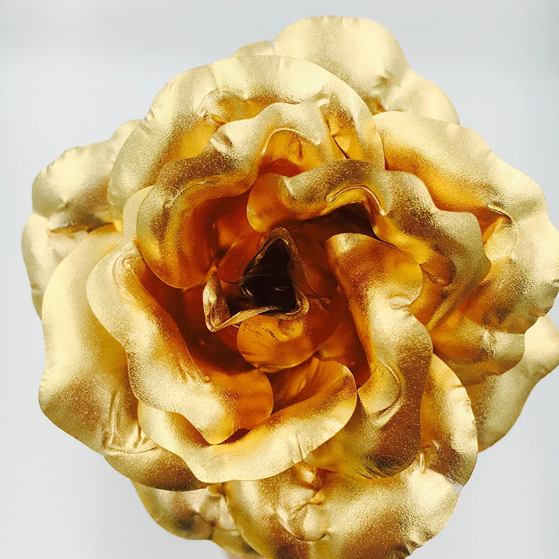 25*8cm 24k Gold foil Rose Flower Painting Designs Artificial Rose Best Gifts With Stand For Valentine's And Wedding Day