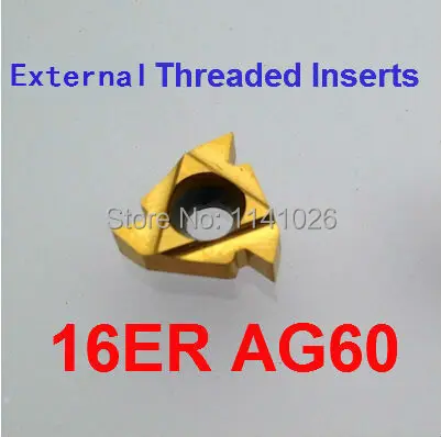 16ER AG60 Carbide Threading Inserts  60 degree External Threading Insert Indexable Lathe Inserts for Threaded Lathe Holder