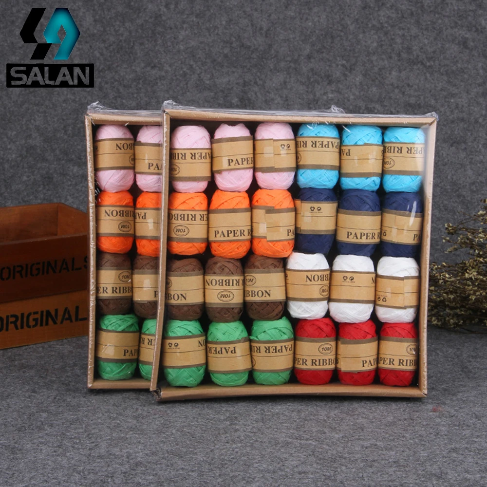 New woven color 10 meters long paper rope handmade gift kindergarten art materials custom packaging