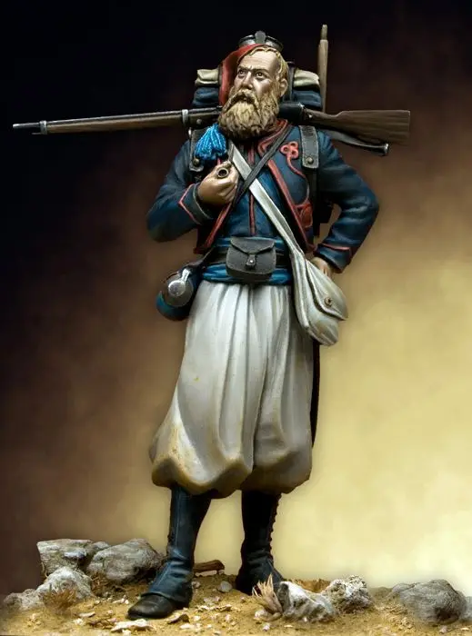 

1/24 75mm Officer Soldier of French Zouave toy Resin Model Miniature Kit unassembly Unpainted