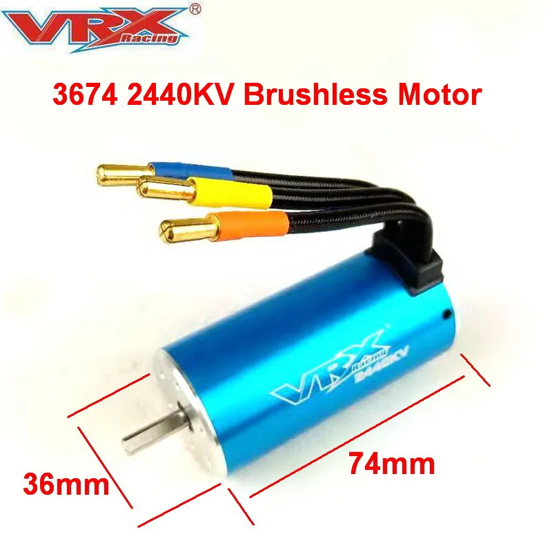 Waterproof 3674 2440KV Brushless Motor 5mm Shaft VRX 85273 Electric Accessory for 1/10 1/8 RC Car Monster Truck Buggy