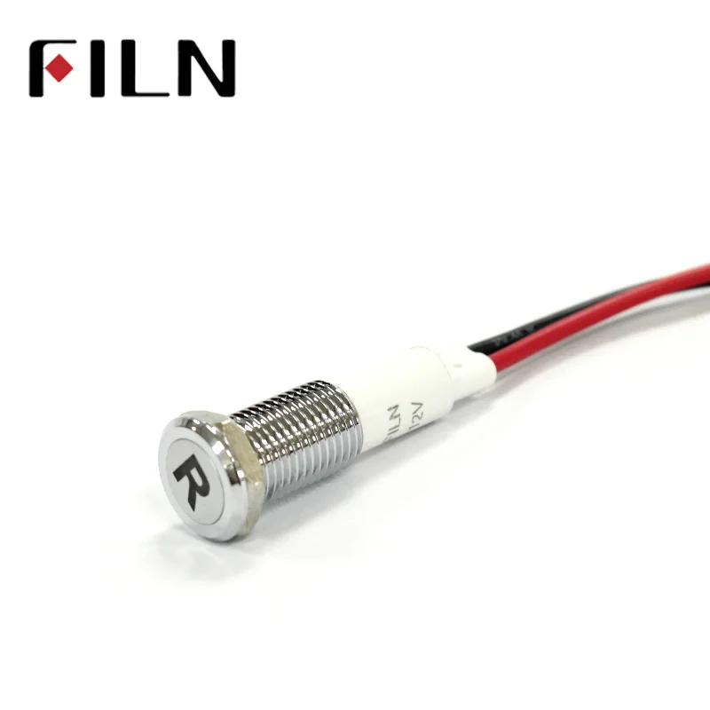 Filn lâmpada led de 10mm 50 peças, painel de luz de aviso led 12v para carro barco instrumento de luz piloto com símbolo