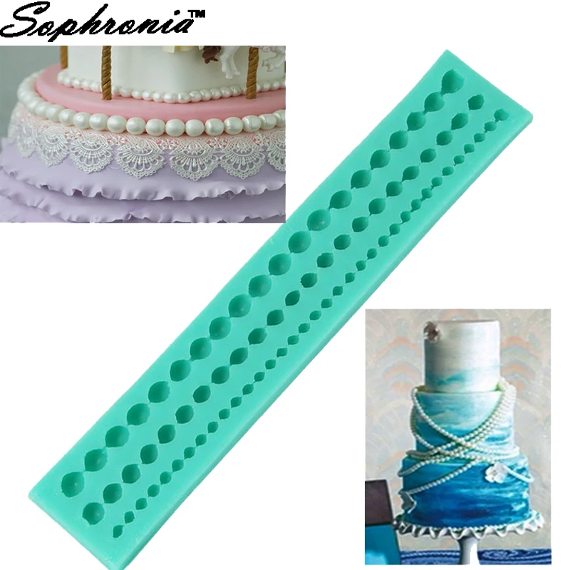 Sophronia Pearls Silicone Mold Chocolate Moulds For Baking Fondant Gumpaste Cupcake Cake BorderDecorating kitchen accessories