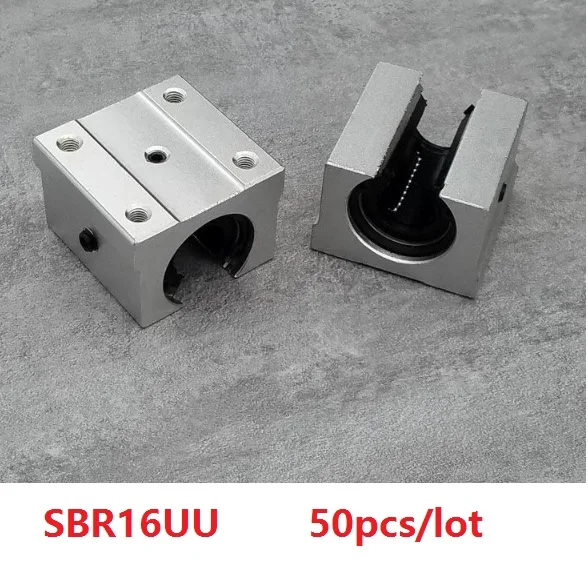 

50pcs/lot SBR16UU SME16UU Open Type Linear Ball Bearing Block for SBR16 16mm linear guide rail for CNC router parts