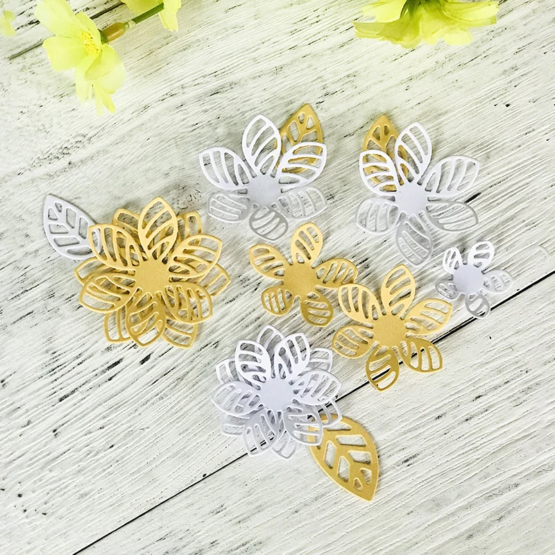 3D Flower Scrapbooking Dies Metal Cutting Dies Stencil for DIY Photo Album Decoration Paper Card Making Embossing Craft Dies Cut