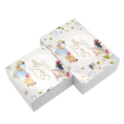 100pcs British Flower cupcake boxes Gift Packaging Wedding Party Maccaron baking Package Vintage Floral Kraft paper cake box