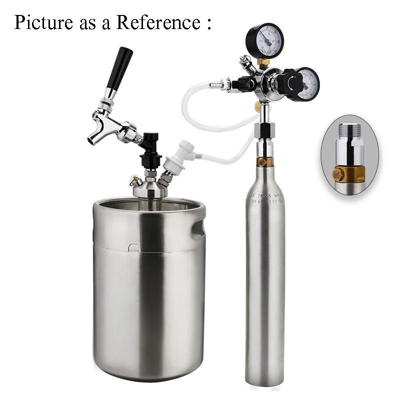 Co2 Cylinder Adapter,Soda Water Bottle Adapter T21-4 convert to W21.8 Regulator Home Brewing Beer Keg Connector Accessories