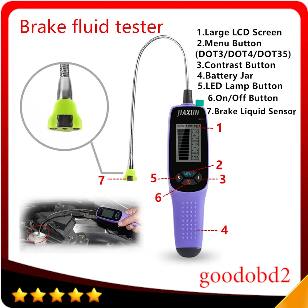 HotSale Car circuit tester JiaXun Brake Fluid Tester 3451L brake fluid detector diagnostic repair tool detector Brake oil test