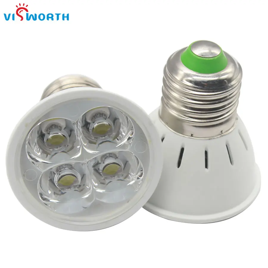 

VisWorth 3W LED SpotLight E27 G5.3 Base AC 220V 230V 240V SMD2835 4PCS Led Lamp 120 Degree Warm Cold White Led Bulb For Home