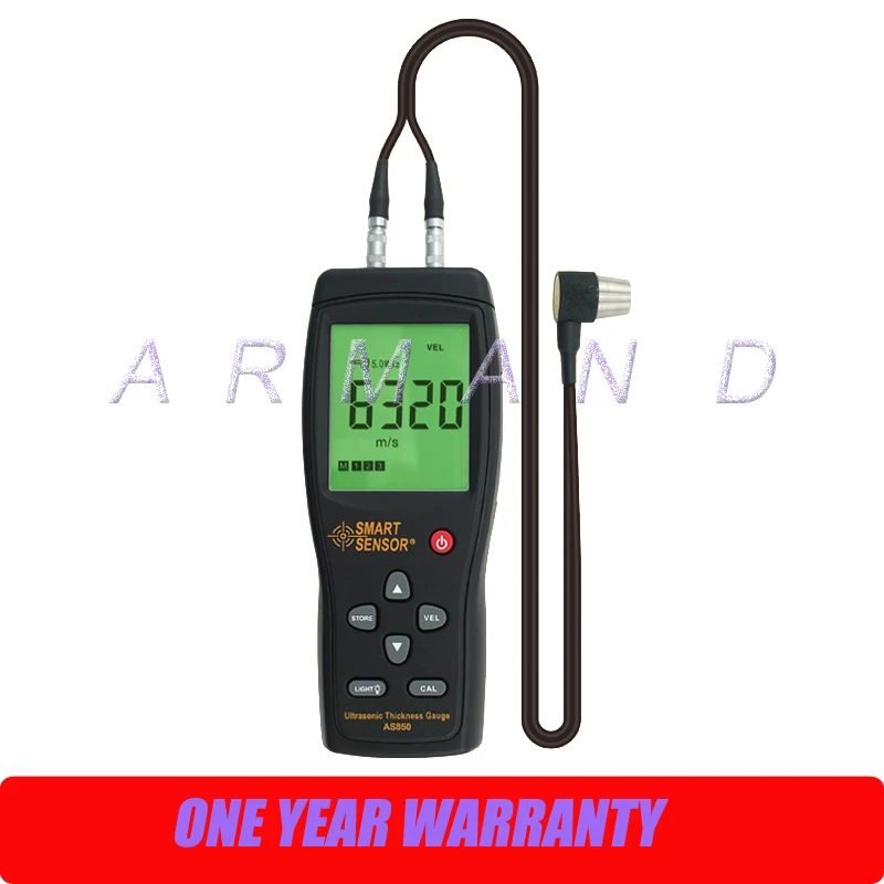 Smart Sensor AS850แบบพกพา Ultrasonic 1.2-225มม.ความหนา Tester เหล็กแผ่นอลูมิเนียมอุตสาหกรรมการวัด
