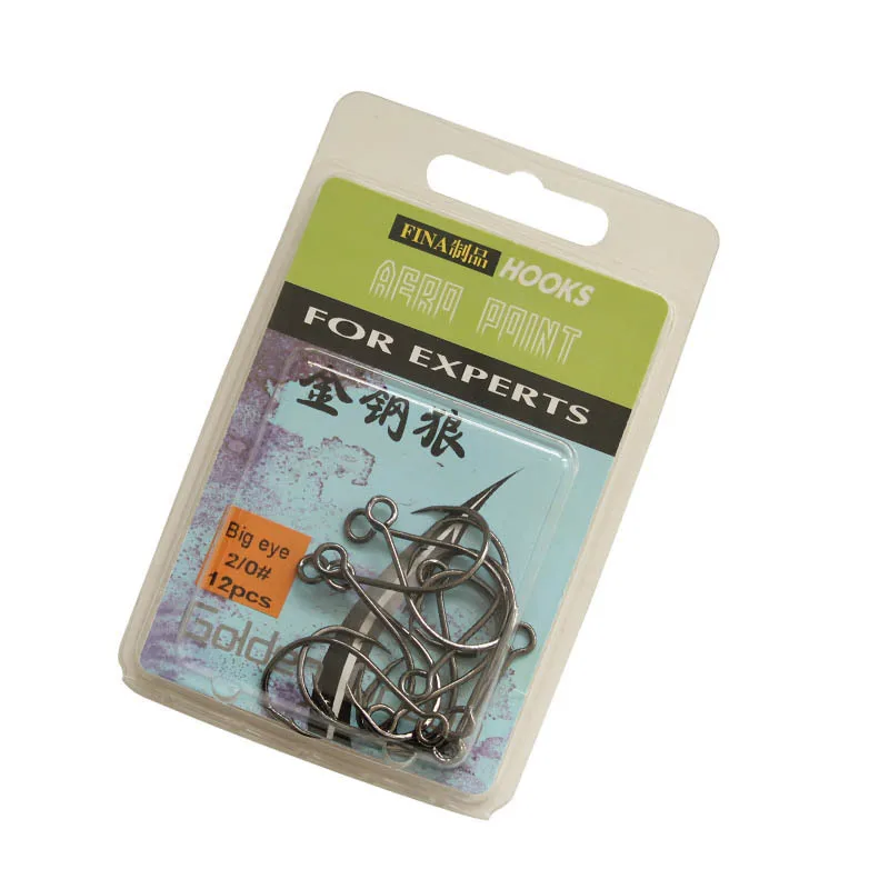 Hot 12 Pcs/pack High Carbon Steel Big Eye Fishing Hook For Live Bait And Hardbait Super Lock Fishhooks Lure Tackle Pescag Hooks