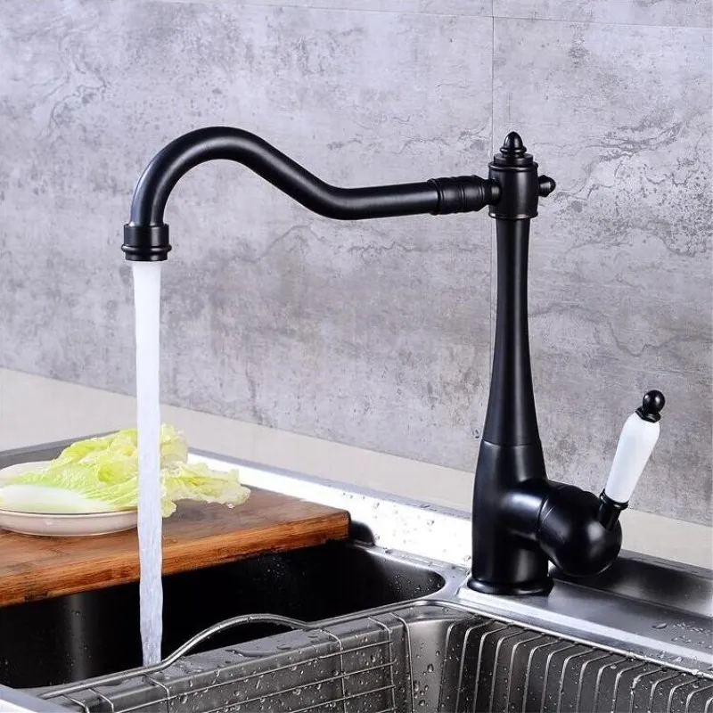 

Solid Brass Kitchen Faucet Mixer Single Hole 360 Rotate Kitchen Tap Silver nickel brushed Kitchen Sink Faucet torneira cozinha