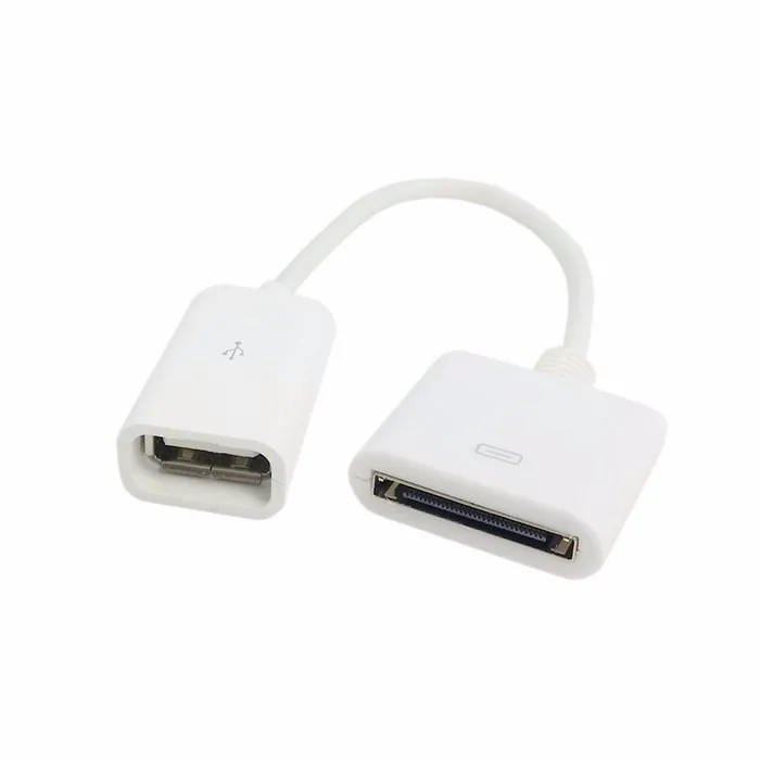 Black & White Dock 30-pin Female To USB 2.0 Female Data Charge 30P Cable 10cm