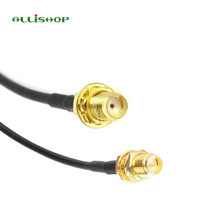 ALLiSHOP 0-3Ghz pigtail RP SMA female brooches plug to SMA female socket jack low loss RG174 cable for FPV Antenna wifi router