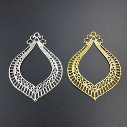 10pcs /lot 48x65mm Filigree drop Wraps Flower Connectors Metal Crafts Gift Decoration DIY Findings Ear accessories