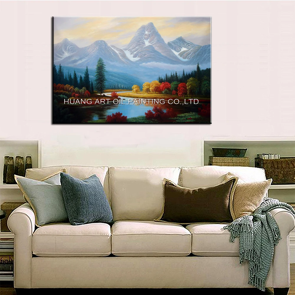 Handmade High Quality Mountain Landscape Oil Painting On Canvas by Skill Painter Hand Painted Scenery Wall Painting Art