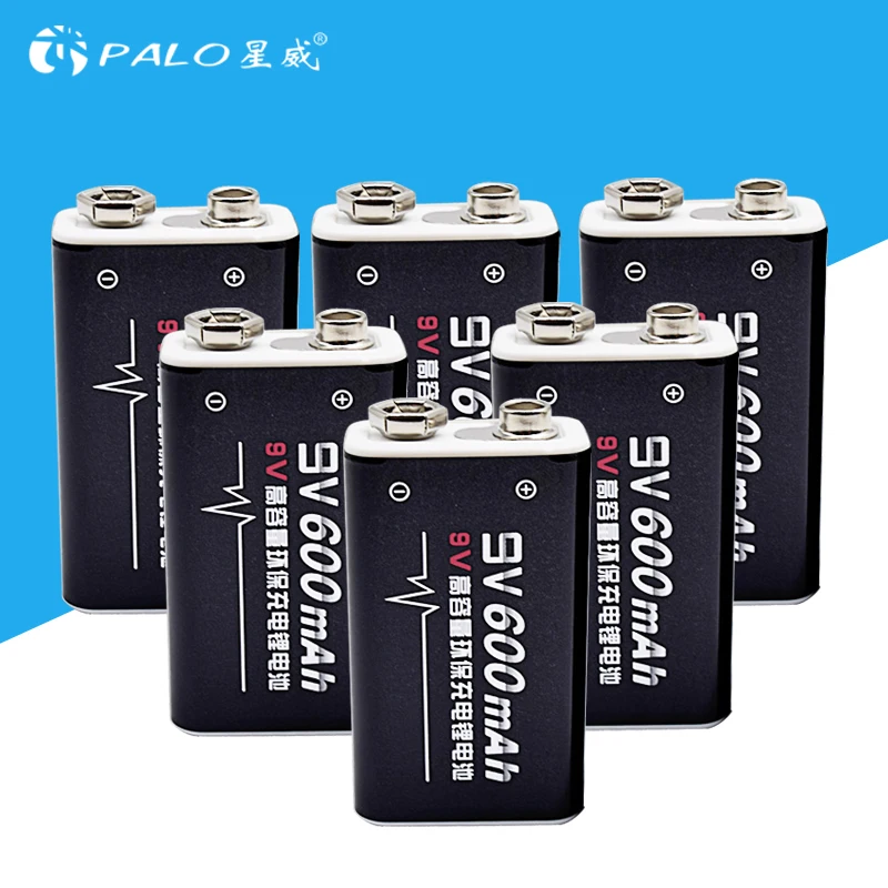 PALO 9 Volt li-ion Rechargeable Battery 6F22 9V Li ion Lithium Battery for RC Helicopter Model instruments