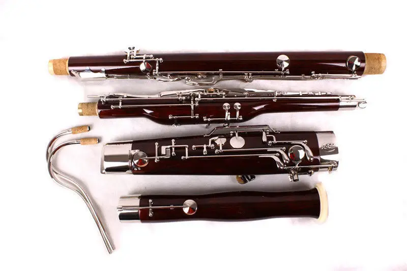 Professional Maple Bassoon C tone Silver plated keys 26 Key With Bassoon Case