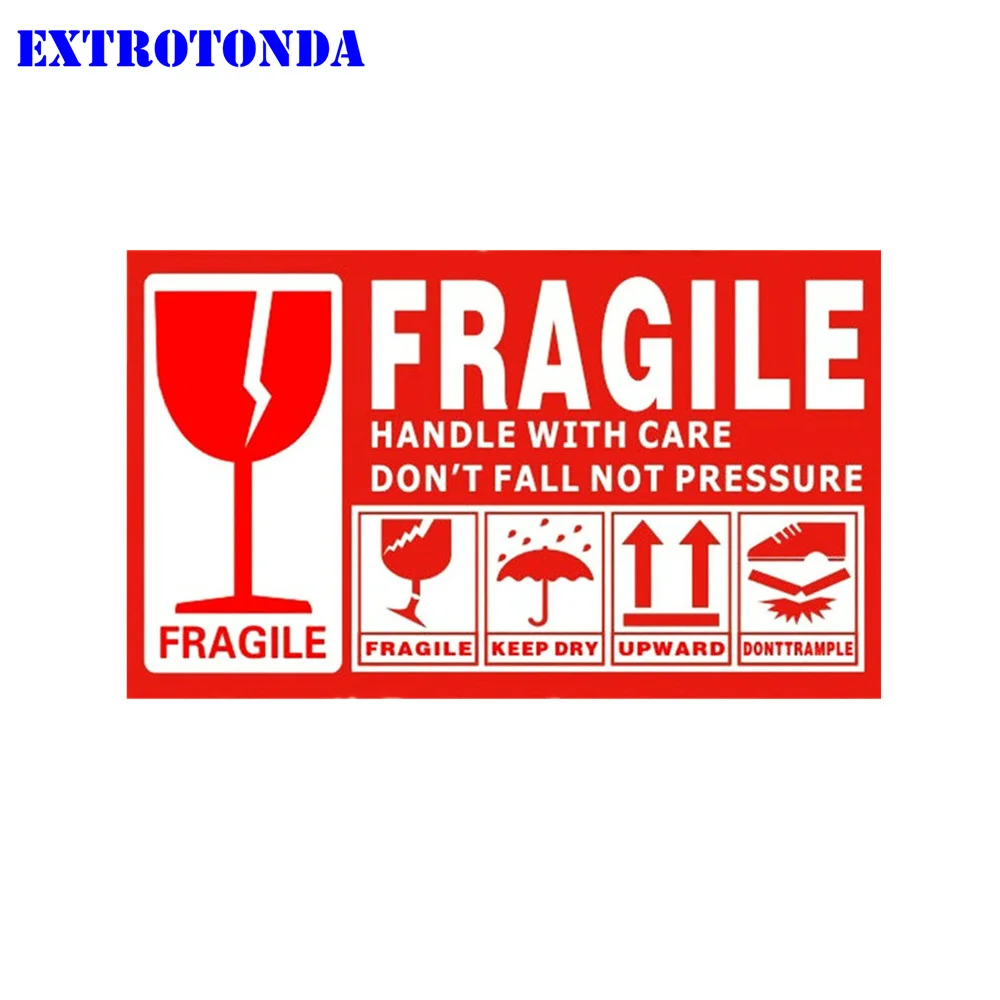 Fragile Warning Label Sticker 100pcs/lot 9x5cm Fragile Sticker Up and Handle With Care Keep Dry Shipping Express Label