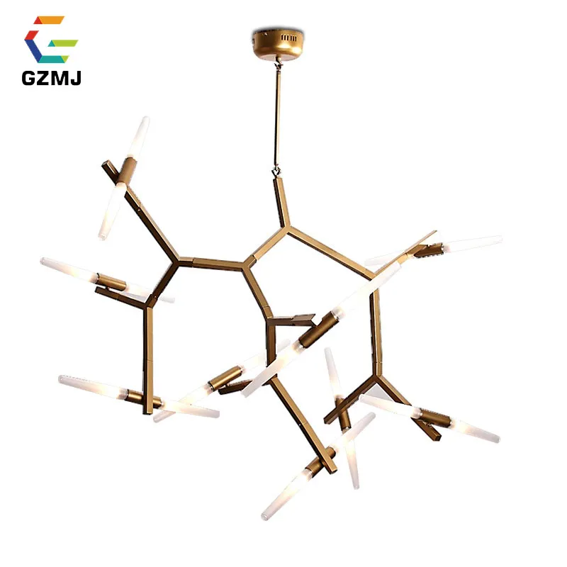 GZMJ Modern Aluminum LED Ceiling Chandelier 6/10/14 Heads Living Room Chandeliers Lighting G9 LED Chips Bedroom Study Chandelier