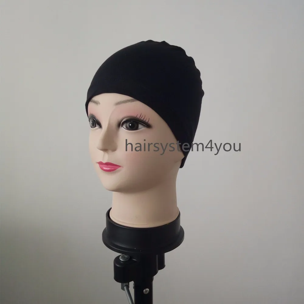 Black color wig cap for cancel patients comfortable and elastic caps wearing under your wigs