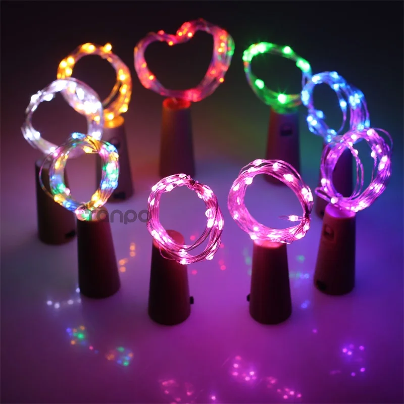 3.28FT 1M 10 LED Cork Shaped Copper Wire String Light Wine Bottle LR44 Battery Wine Bottle for Glass Craft Xmas Party Decoration