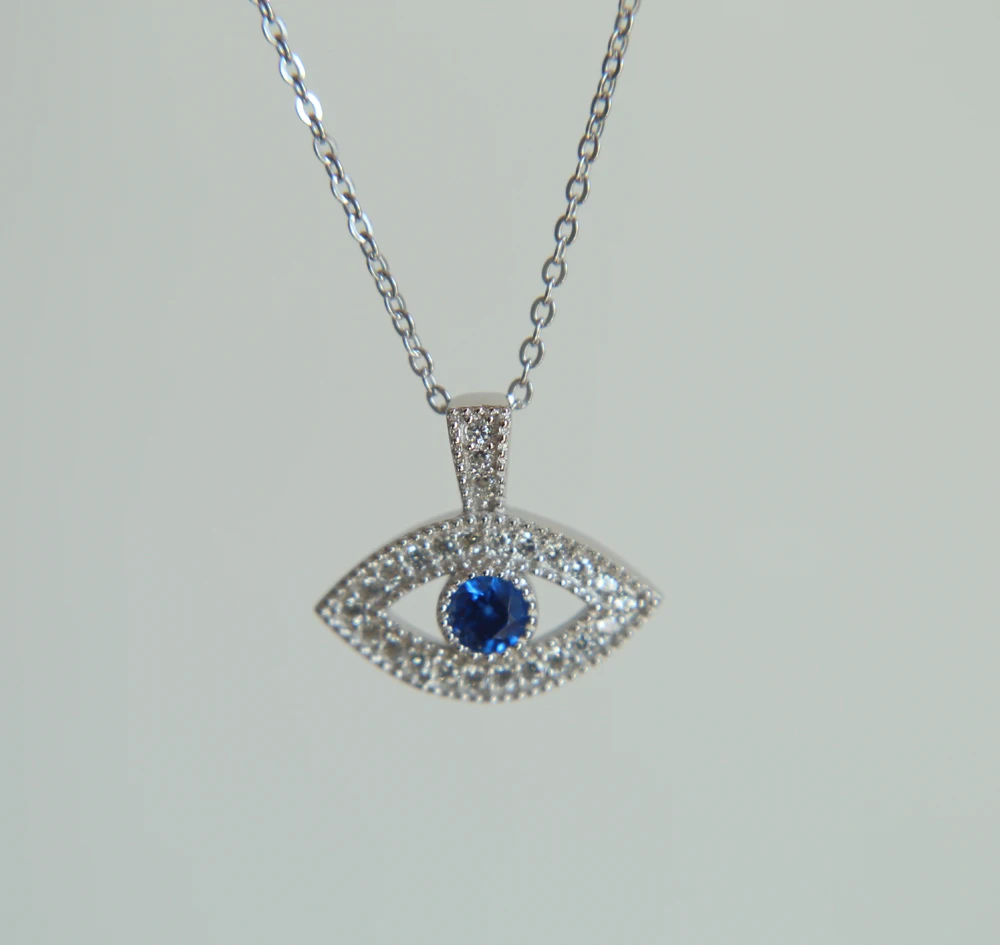 Hear arrow sparking cubic zirconia 2017 factory evil eye pendant women shinny chain beautiful turkish evil eye necklace