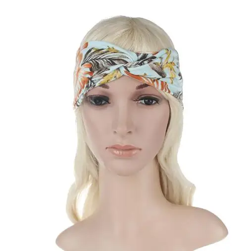 10ps Fashion Retro Women Elastic Turban Twisted Knotted Ethnic Headband Floral Wide Stretch Girl Hair band Accessories 2017