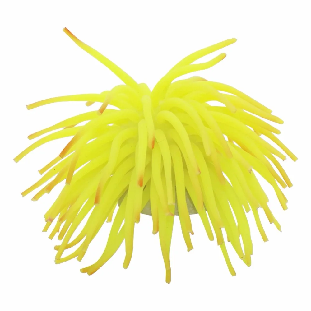 Aquarium Silicone High Simulation Artificial Fish Tank Fake Coral Plant Aquatic Sea Anemone Ornament Decoration Accessory