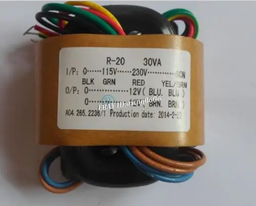 

115V/230V 30W high quality R Core Transformer 12V+12V for amplifier DIY