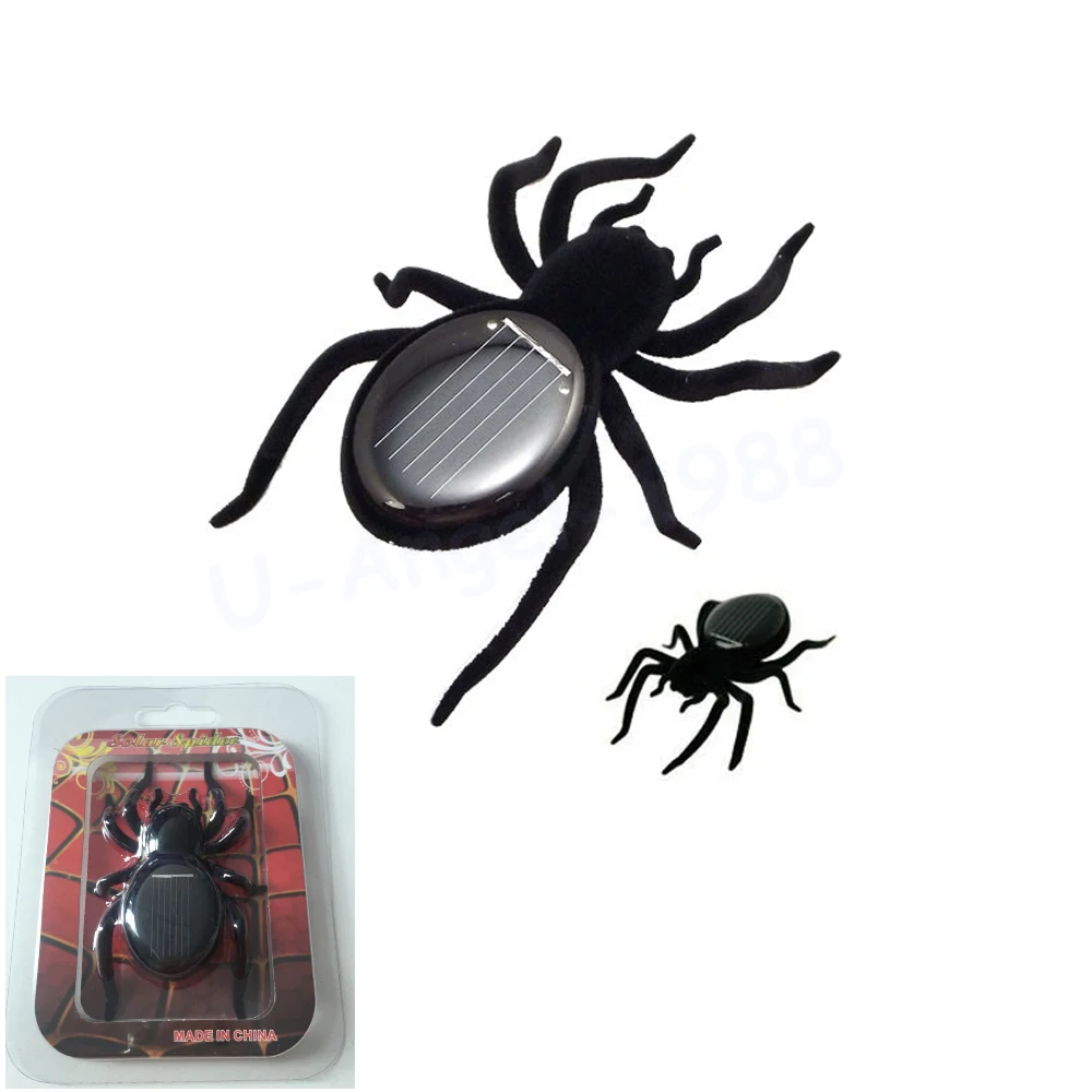 5pcs/lot Solar Spider / Cockroach / Grasshopper / Ant / Solar Multi Foot Worm Robot Scary Insect Gadget Trick Solar Toy For Kids