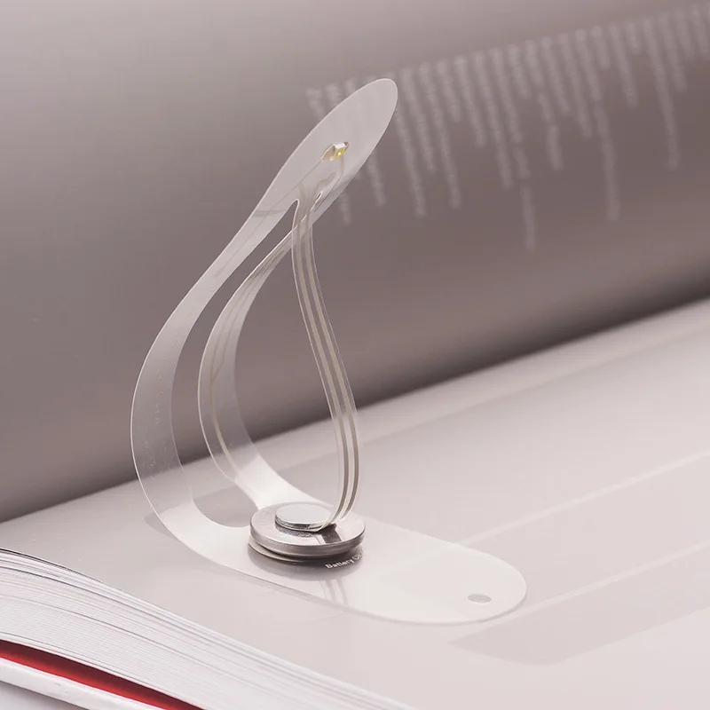 1 pçs mini marcador ultra fino conduziu a luz do livro para lâmpadas de leitura cartão novidade lanterna engraçado luz da noite lâmpada branco quente