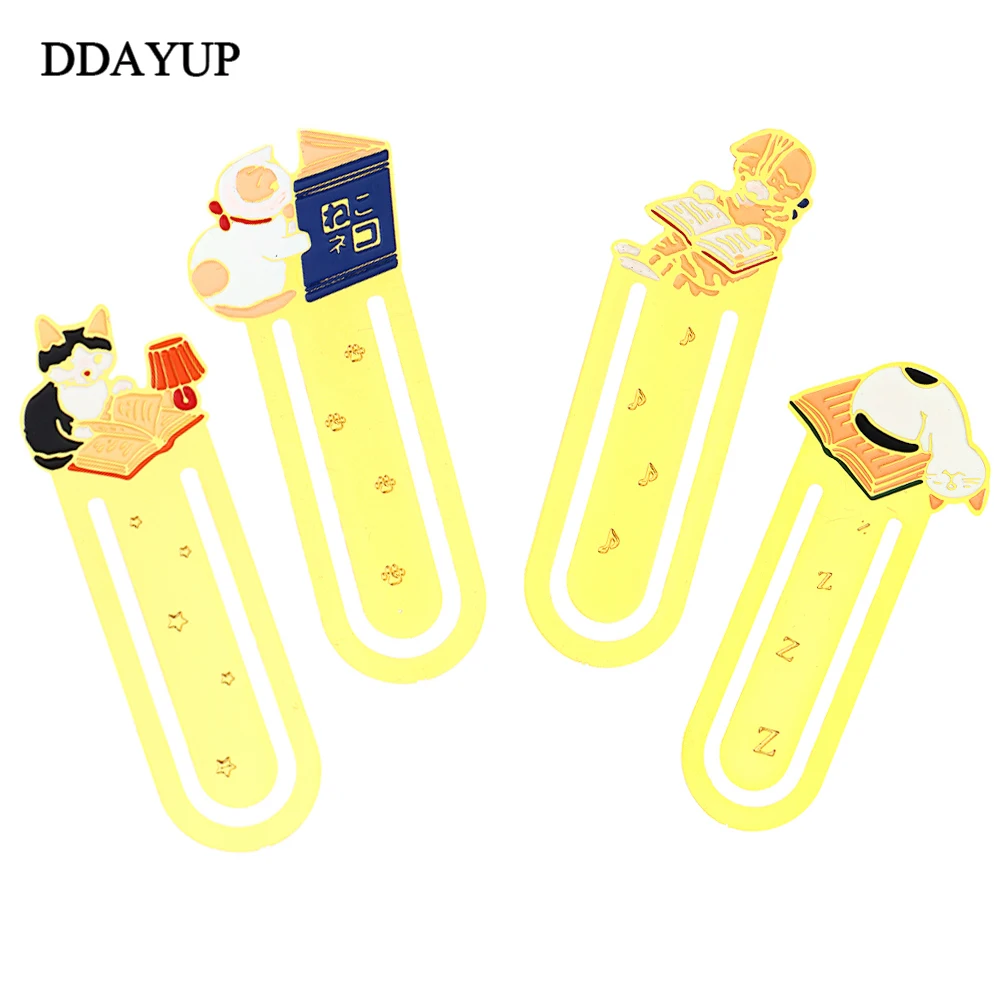 

Cute Cartoon Pottering Cat Metal Bookmark book for Office School Supplies Material Escolar Stationery