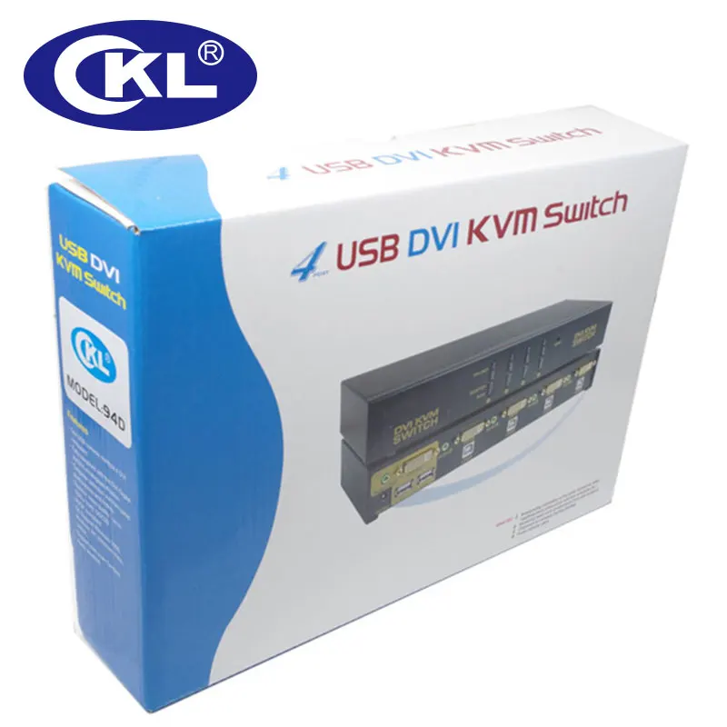 4 Port USB DVI Switch KVM Keyboard Mouse PC Monitor Switcher dengan Audio dan Auto Scan Dukungan 1920*1200 Logam DDC2B CKL-94D