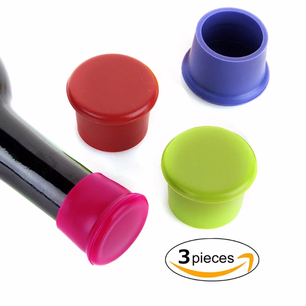 

3pcs silicone wine stoppers Leak free wine bottle sealers for red wine and beer bottle cap