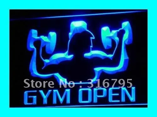 i103 OPEN Gym Gymnasium Room Shop NEW LED Neon Light Light Signs On/Off Switch 20+ Colors 5 Sizes