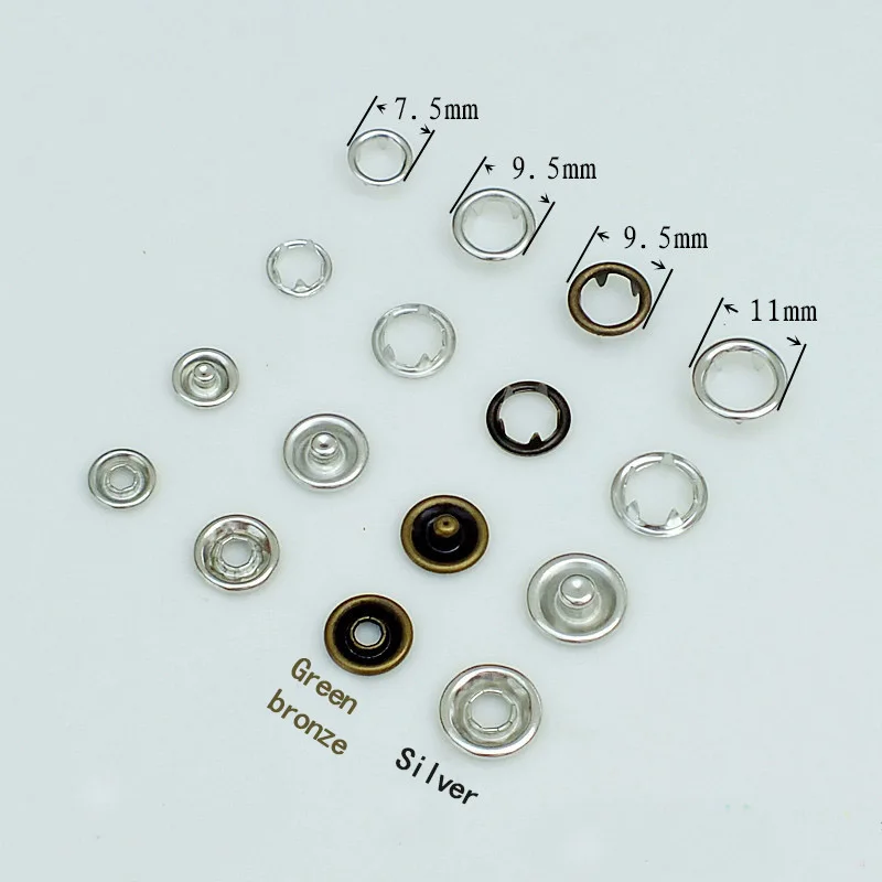 50 Sets 7.5/9.5/11/15 mm Prong Buckle Baby Clothes Snap Fastener Button  Accessories Metal Buckles Rivet