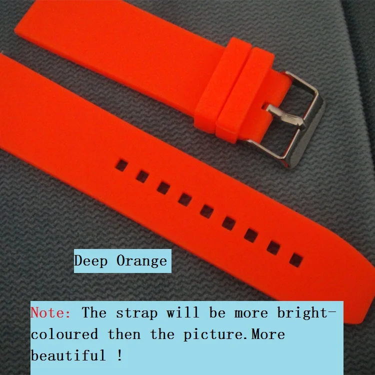 Silicon Rubber 16/18/20/22/24/26/28mm Bright-Colored Solid Watch Multi Color Army Military watchbands Strap Bands Buckle 18mm