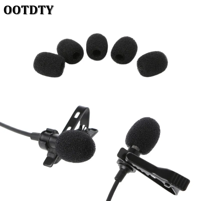 OOTDTY 5X Round Ball Lavalier Microphone Foam Windscreen Sponge Windshields 6mm Opening