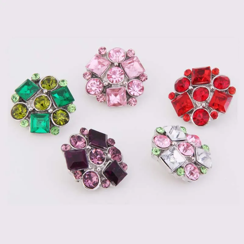 Wholesale 032 3D 18mm 20mm rhinestone metal snap button for Bracelet Necklace Jewelry For Women Fashion accessorie